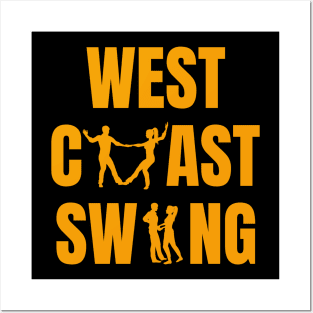 West Coast Swing Couple Dancer Design Posters and Art